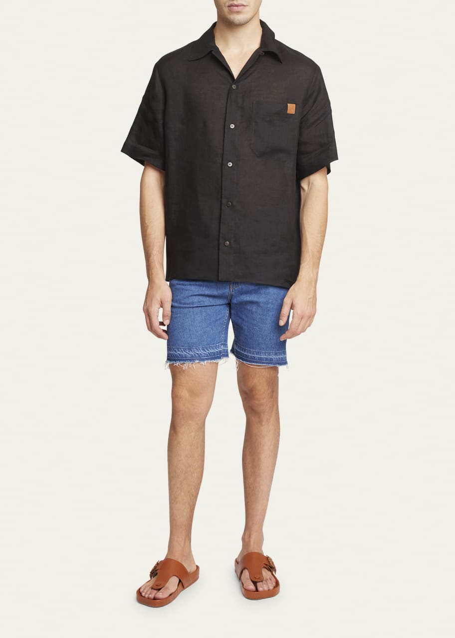 Loewe x Paula's Ibiza Men's Linen Bowling Shirt - Bergdorf Goodman