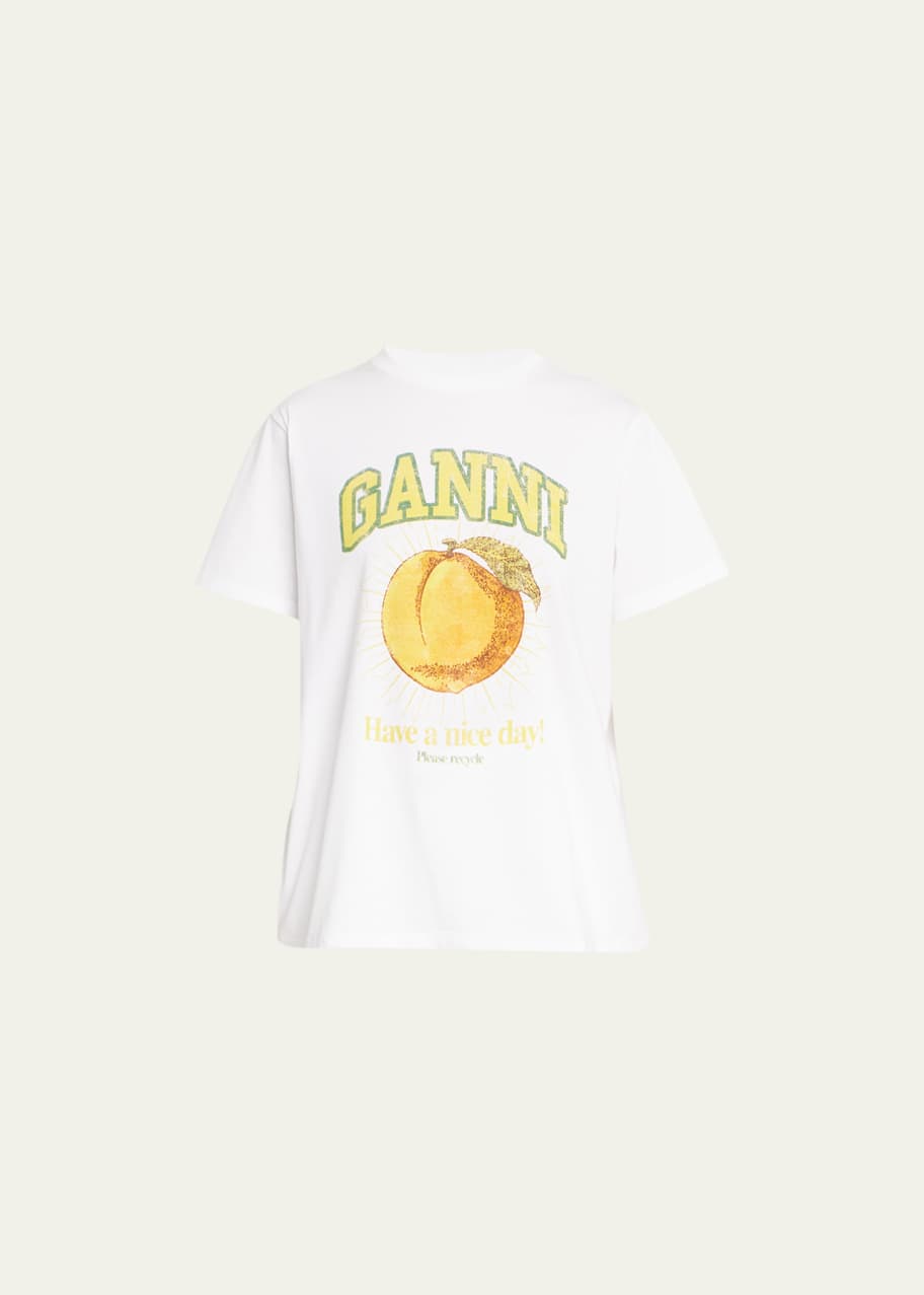 Ganni Stoped Oversized Shirt in Peach Parfait main image 1