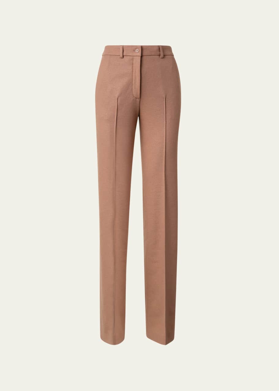 Image 1 of 1: Faysa Felted Wool Straight-Leg Pants