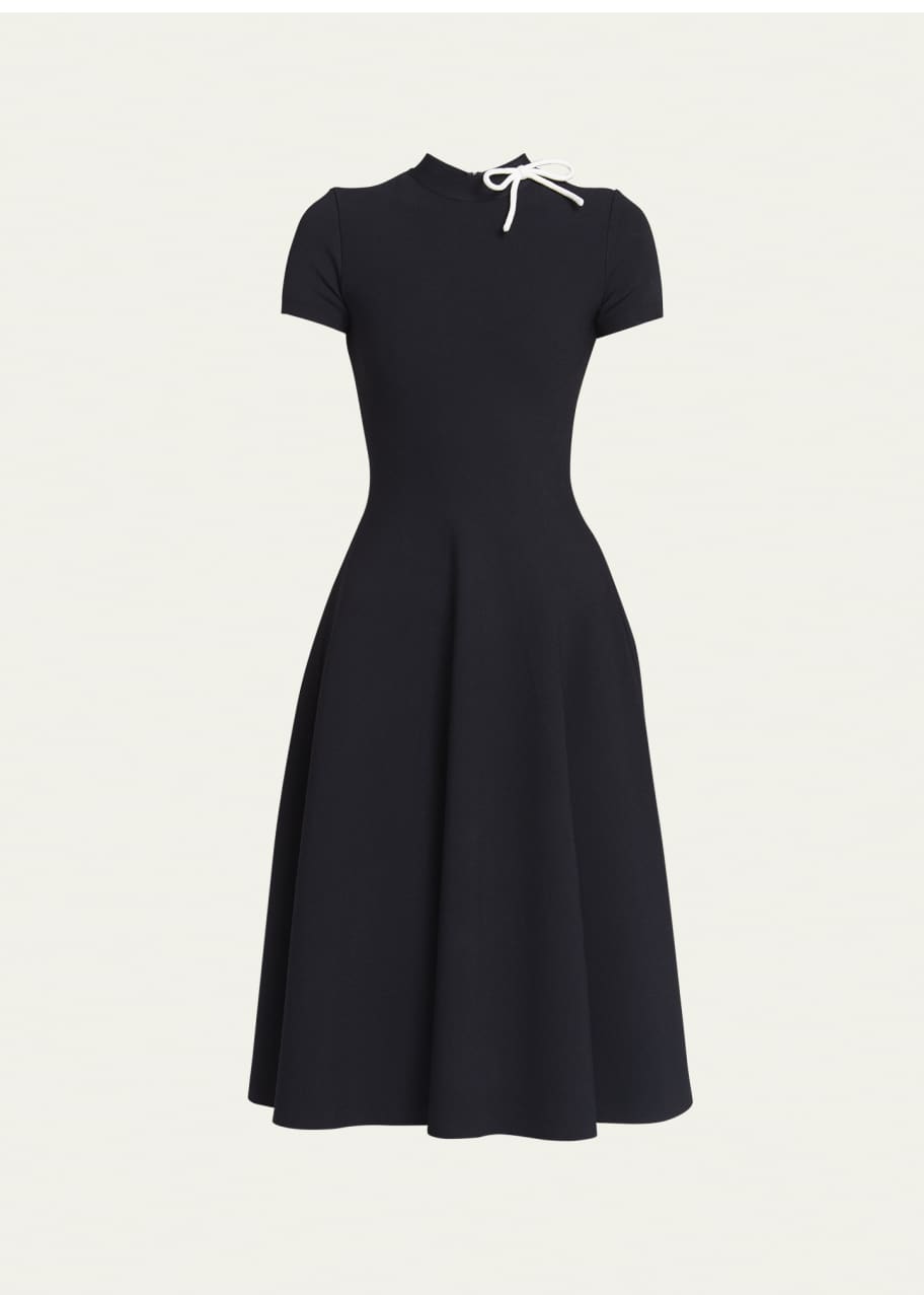 Valentino Garavani Knit Midi Dress with Bow Detail Bergdorf Goodman