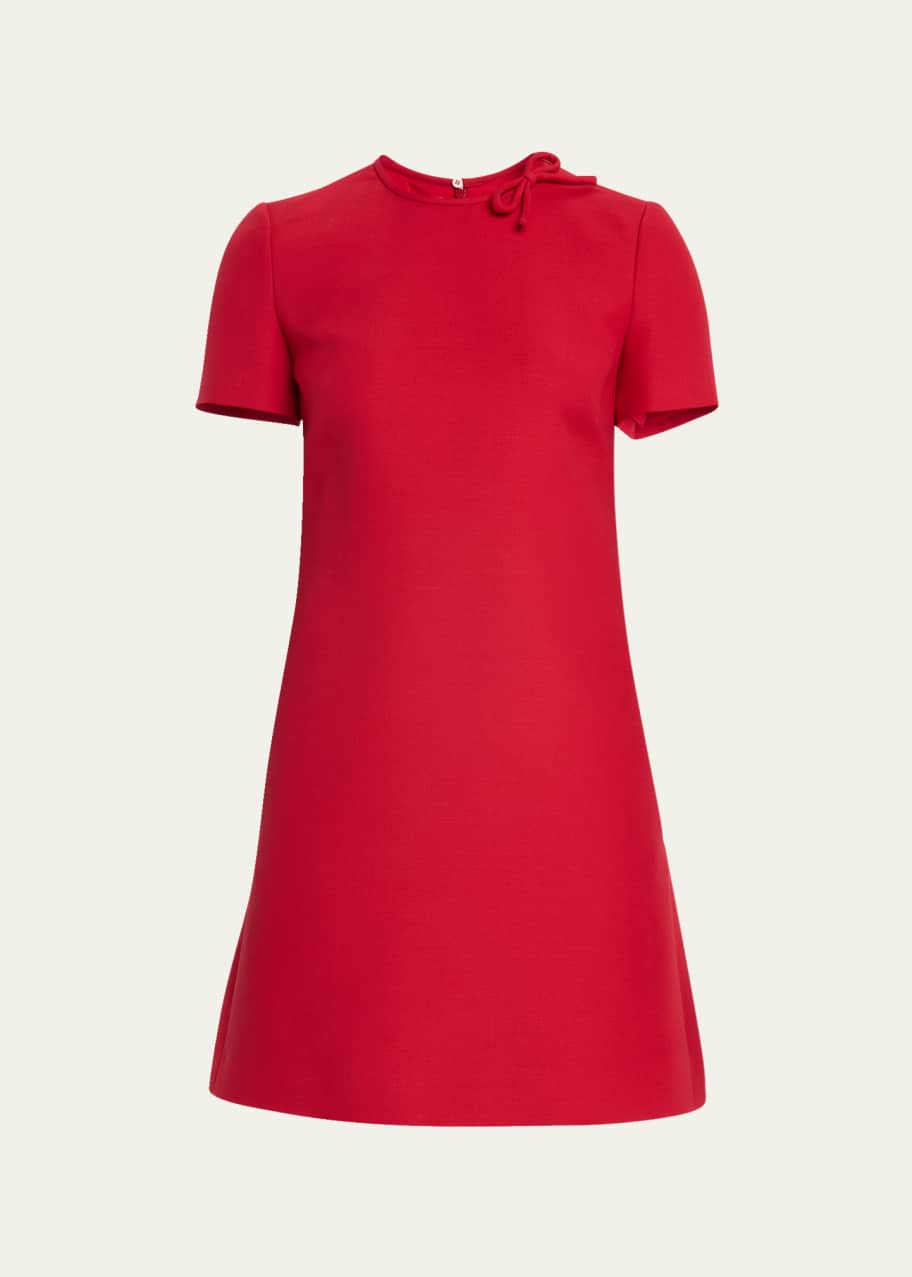 Valentino Garavani Crepe Couture Mini Dress with Bow Detail - Bergdorf  Goodman