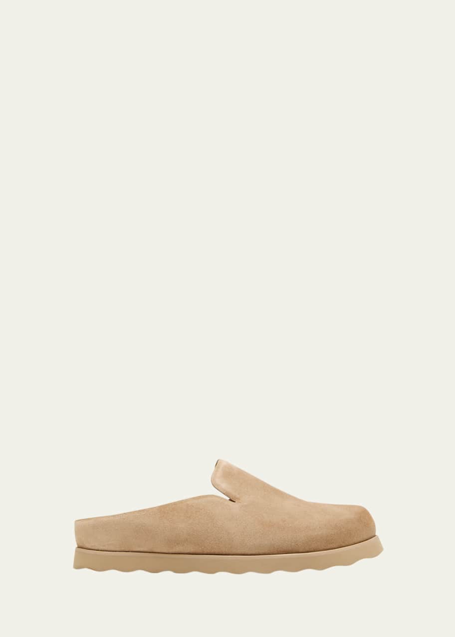 Suede Slide Loafers Mules