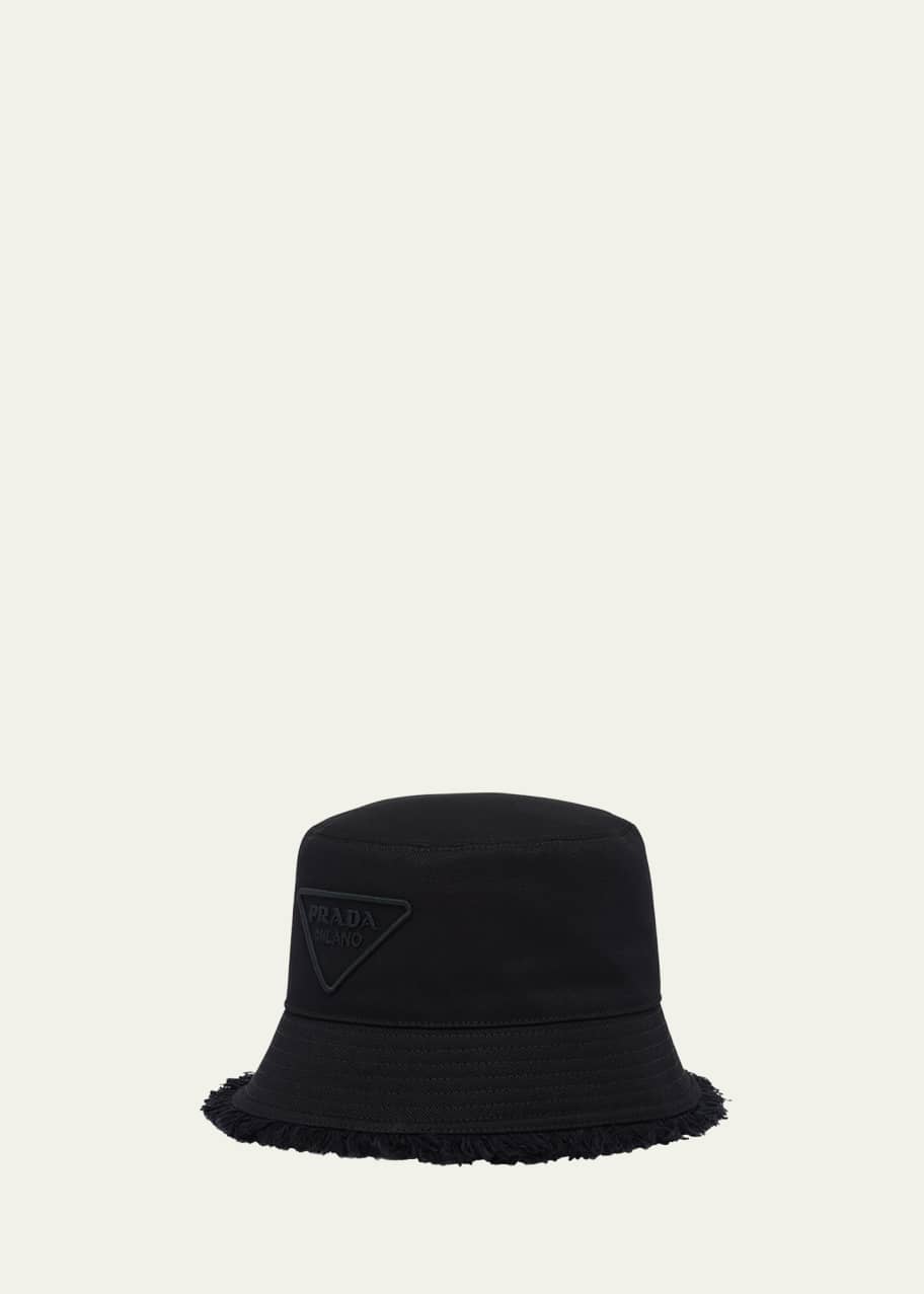 Image 1 of 1: Men's Triangle Logo Fringe Bucket Hat