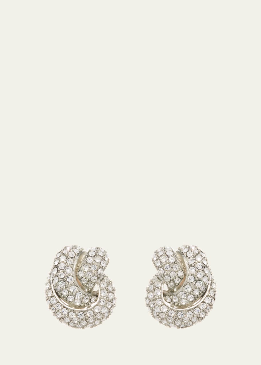 Image 1 of 1: Crystal Knot Clip-On Earrings