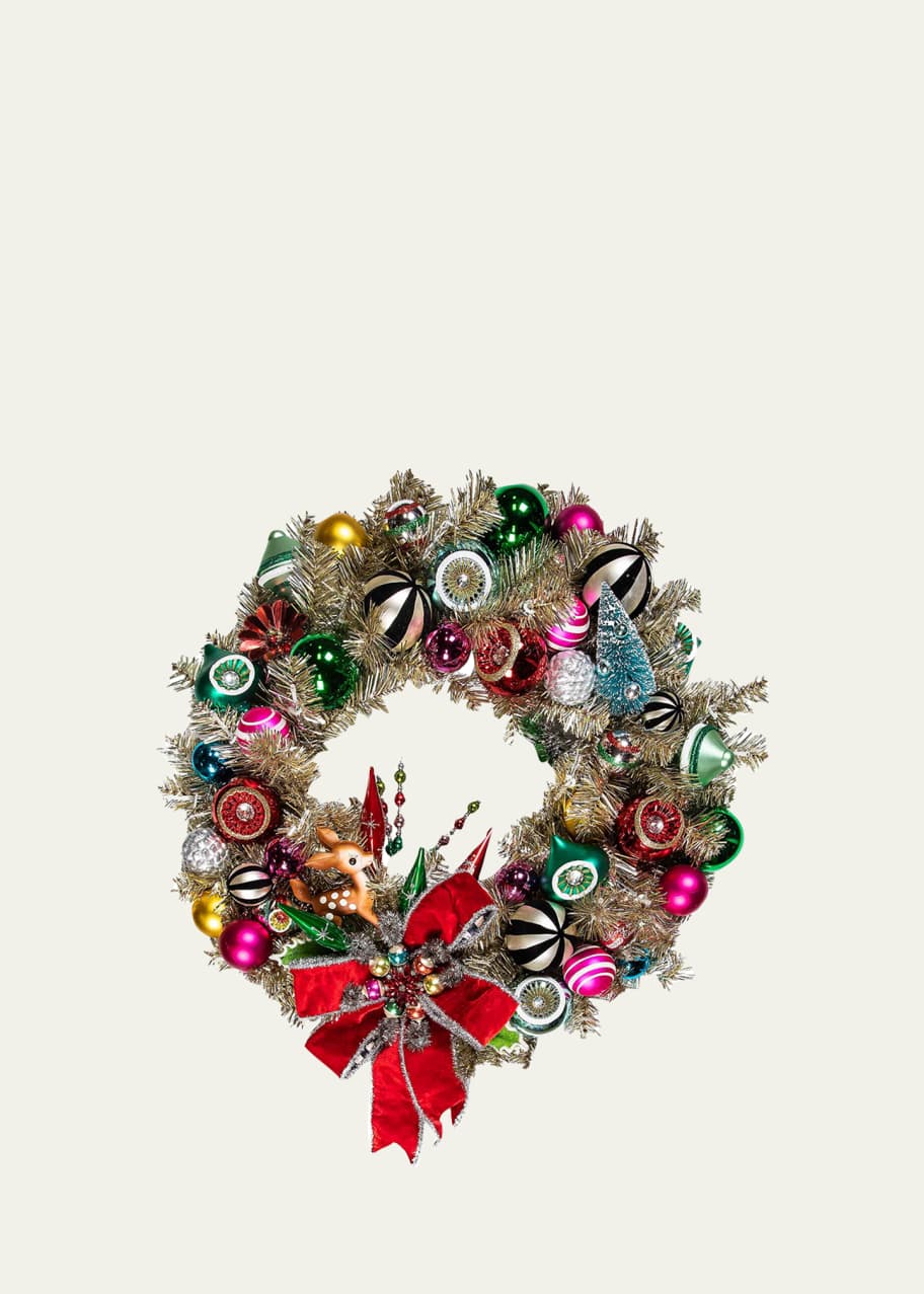 MacKenzie-Childs Granny Kitsch Illuminated Christmas Wreath