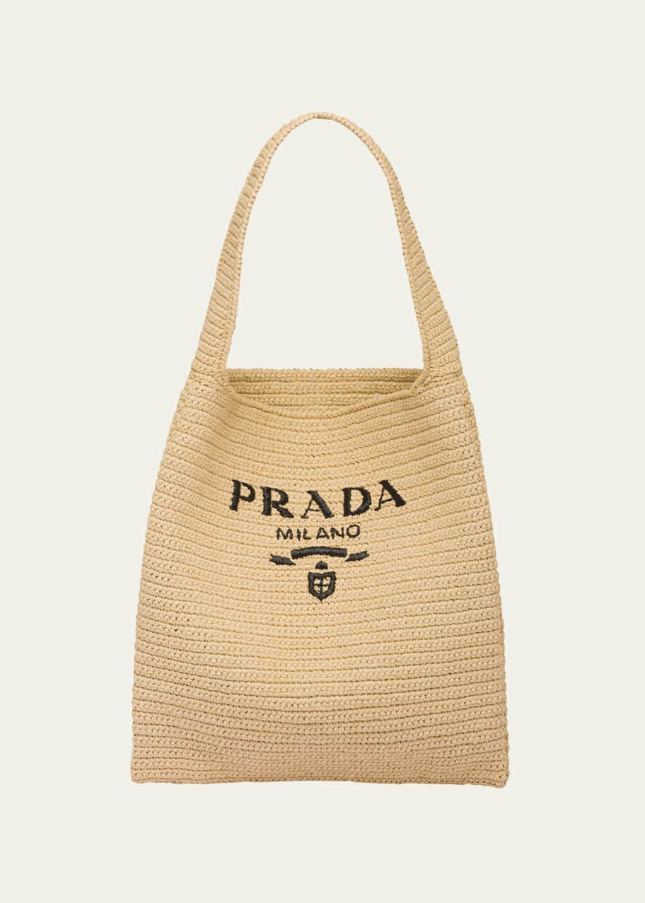 Prada Spunga Faux-Fur Logo Tote Bag - Bergdorf Goodman