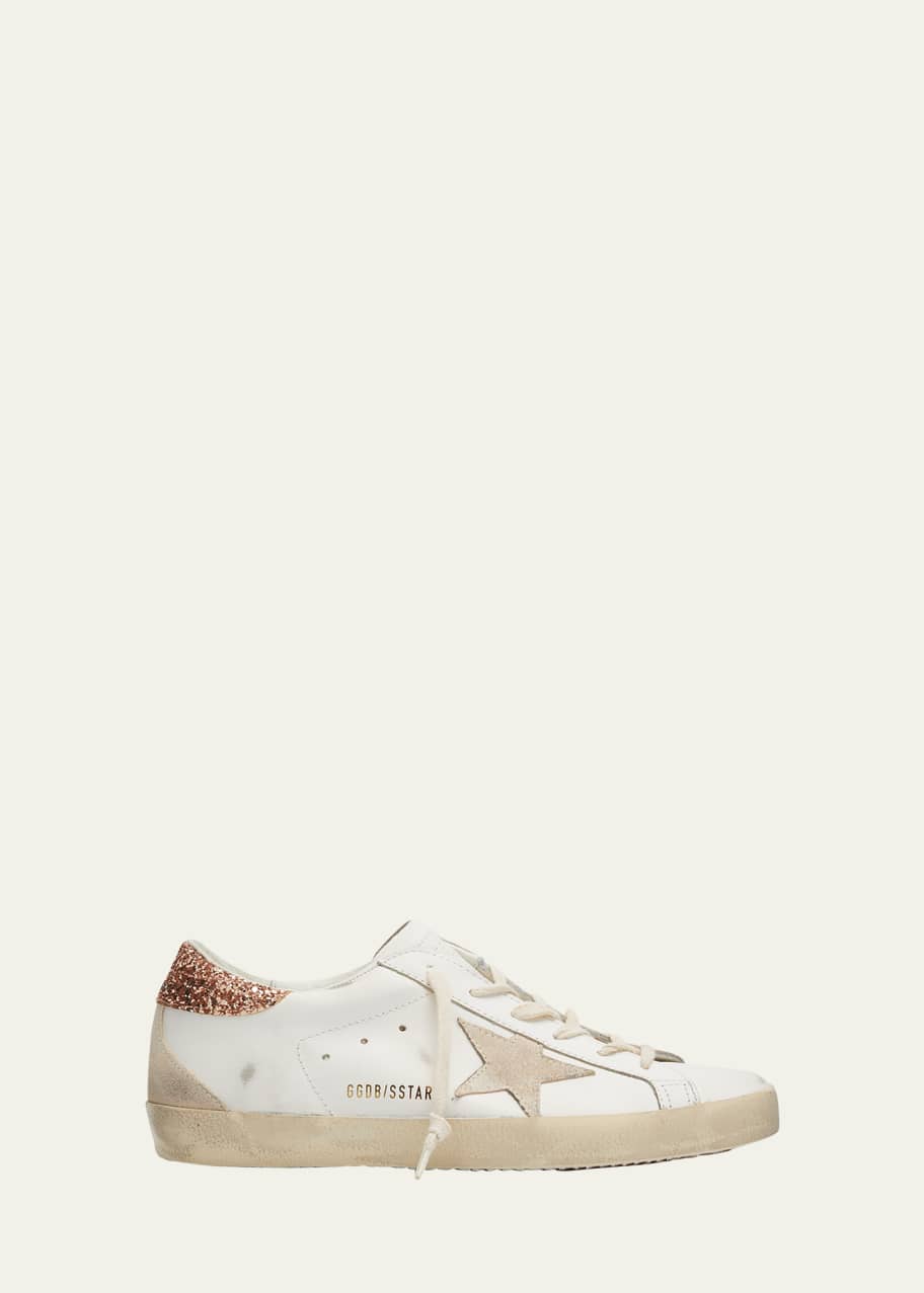 Image 1 of 1: Superstar Leather Glitter Low-Top Sneakers