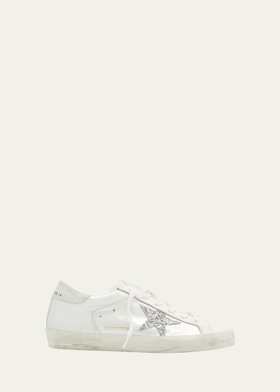 Image 1 of 1: Superstar Pearly Glitter Low-Top Sneakers