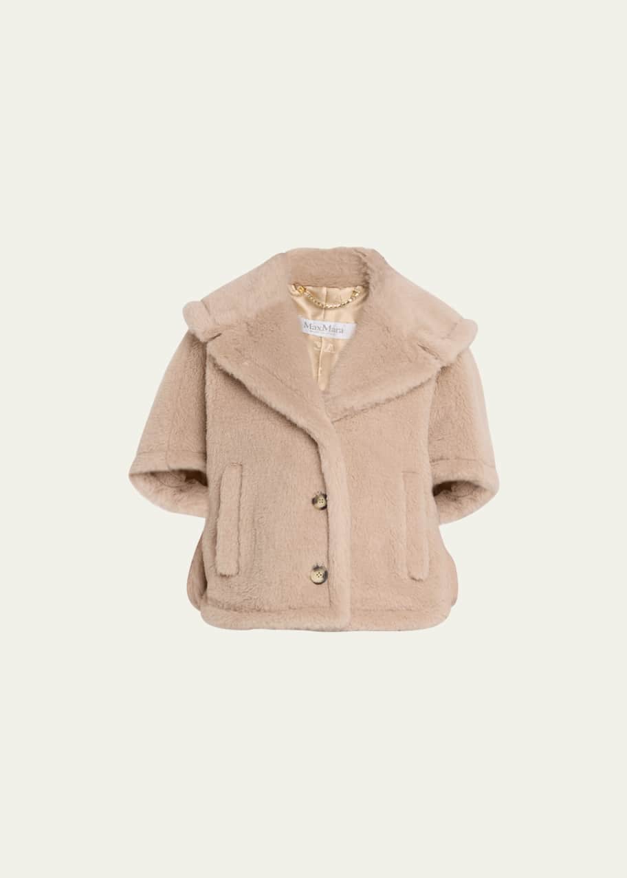 lovely♪◇CAMBUSA ケープ◇Max Mara Max Mara Cambusa Wool Blend Short Sleeved Coat In Sand