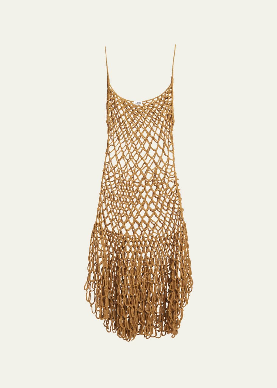 Loewe Fishnet Crochet Tank Coverup Dress - Bergdorf Goodman