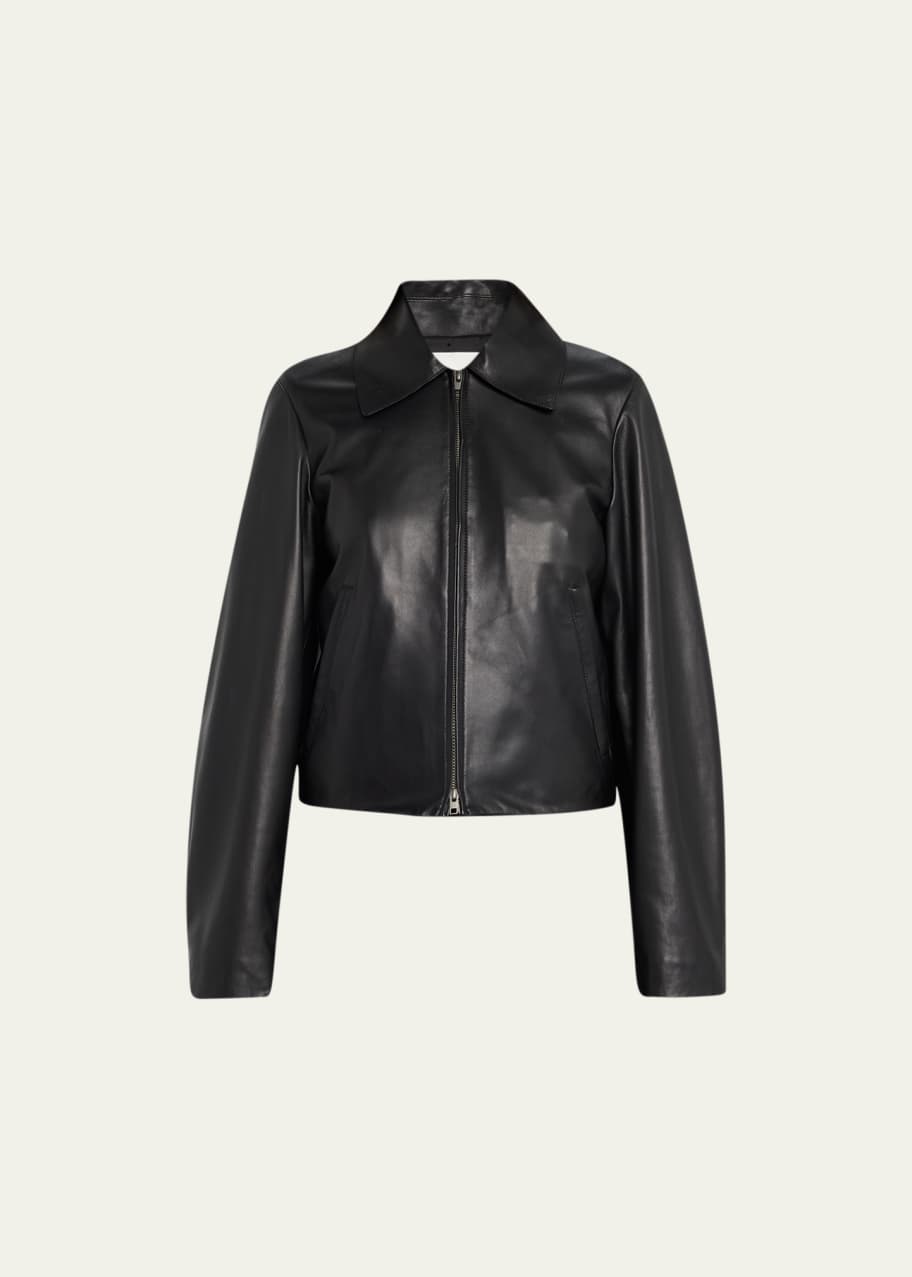 Vince zip front leather jacket discount