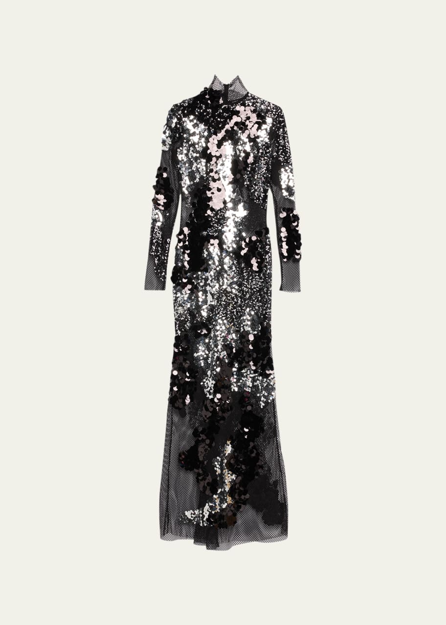TOM FORD Mixed Sequin Embroidered Mesh Gown - Bergdorf Goodman
