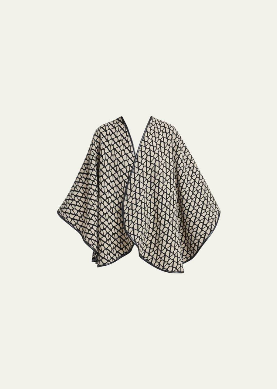 Valentino Garavani Wool Cape Coat with Monogram Lining - Bergdorf