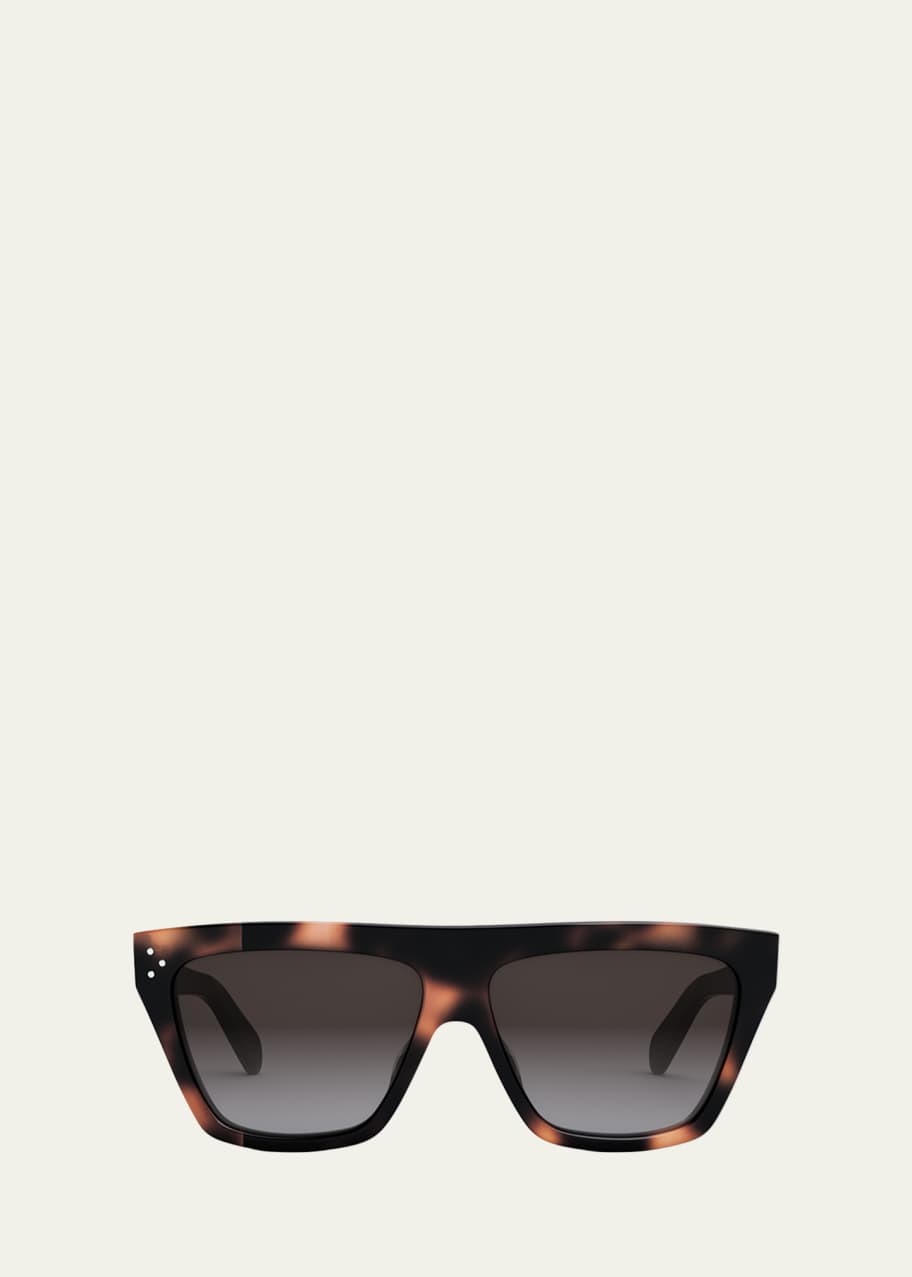 Image 1 of 1: Logo Flat-Top Square Acetate Sunglasses