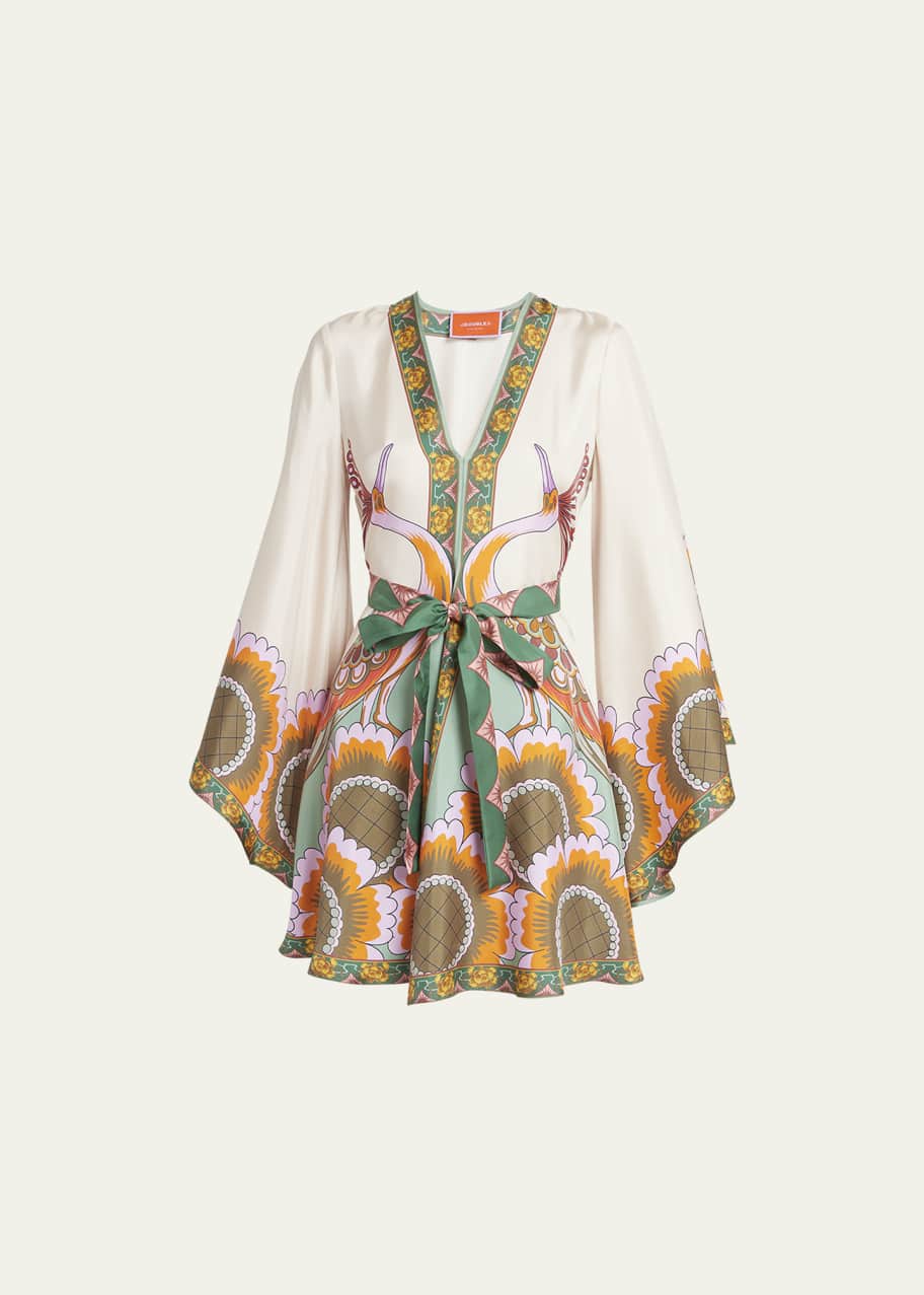 knee length dresses for ladies La DoubleJ Women's Mini Supremes Peony Swing Dress