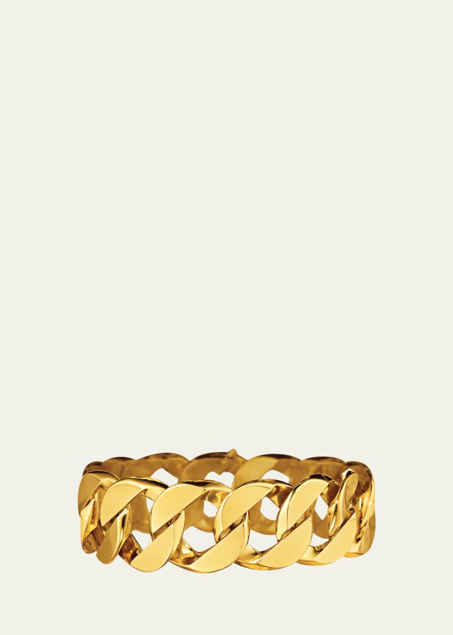 Image 1 of 1: 14K Yellow Gold Large Curb Link Bracelet