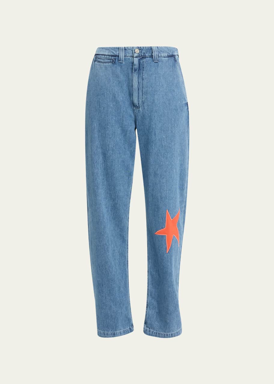 ☆【MARNI】☆NO VACANCY INN STAR EMBROIDERED DENIM PANTS☆ Marni X No Vacancy Inn Star-Appliqué Jeans - Bergdorf Goodman