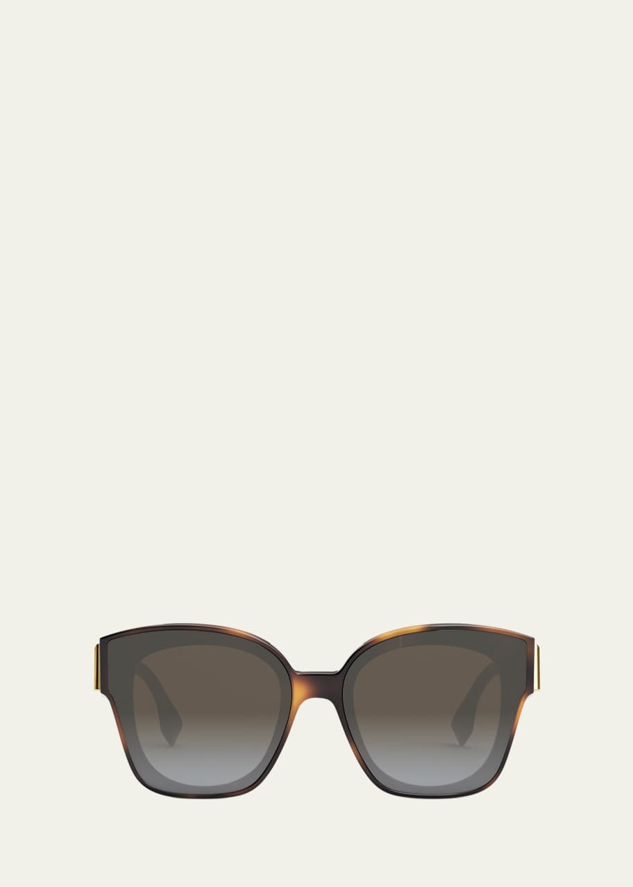 Image 1 of 1: Oversized F Logo Acetate Cat-Eye Sunglasses