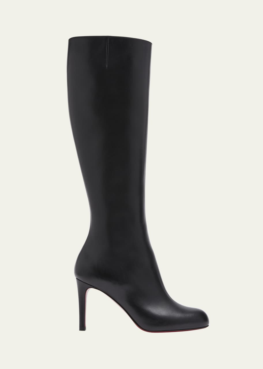 Christian Louboutin Pumppie Botta Red Sole Leather Knee-High Boots - Bergdorf Goodman