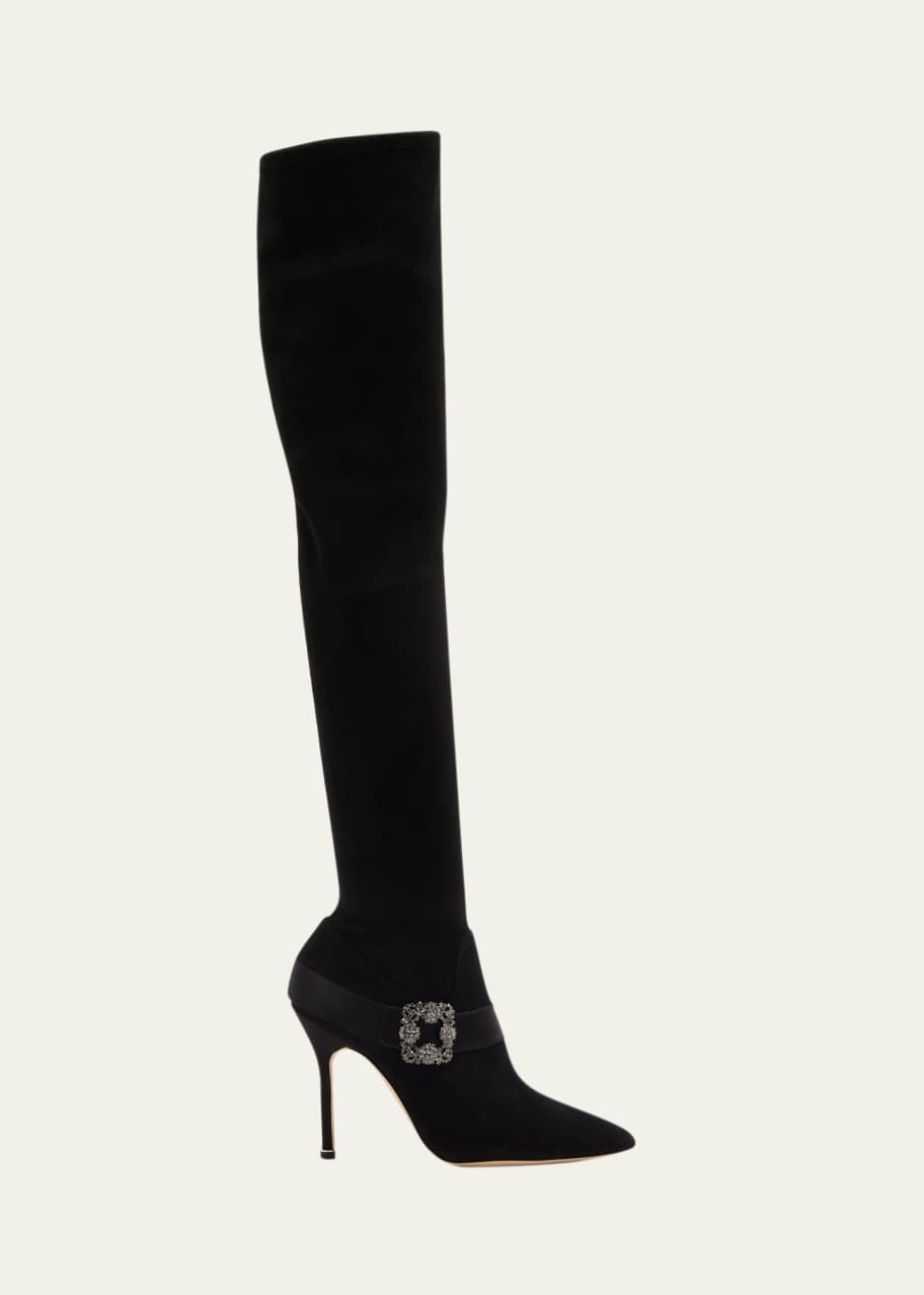 Manolo Blahnik Stretch Stiletto Over The Knee Boots Bergdorf Goodman