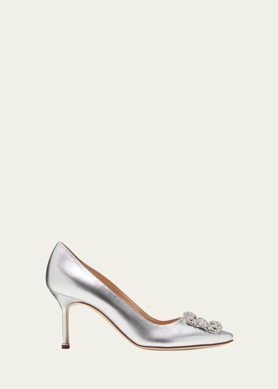 Manolo Blahnik Hangisi 70mm Crystal-Buckle Pumps - Bergdorf Goodman