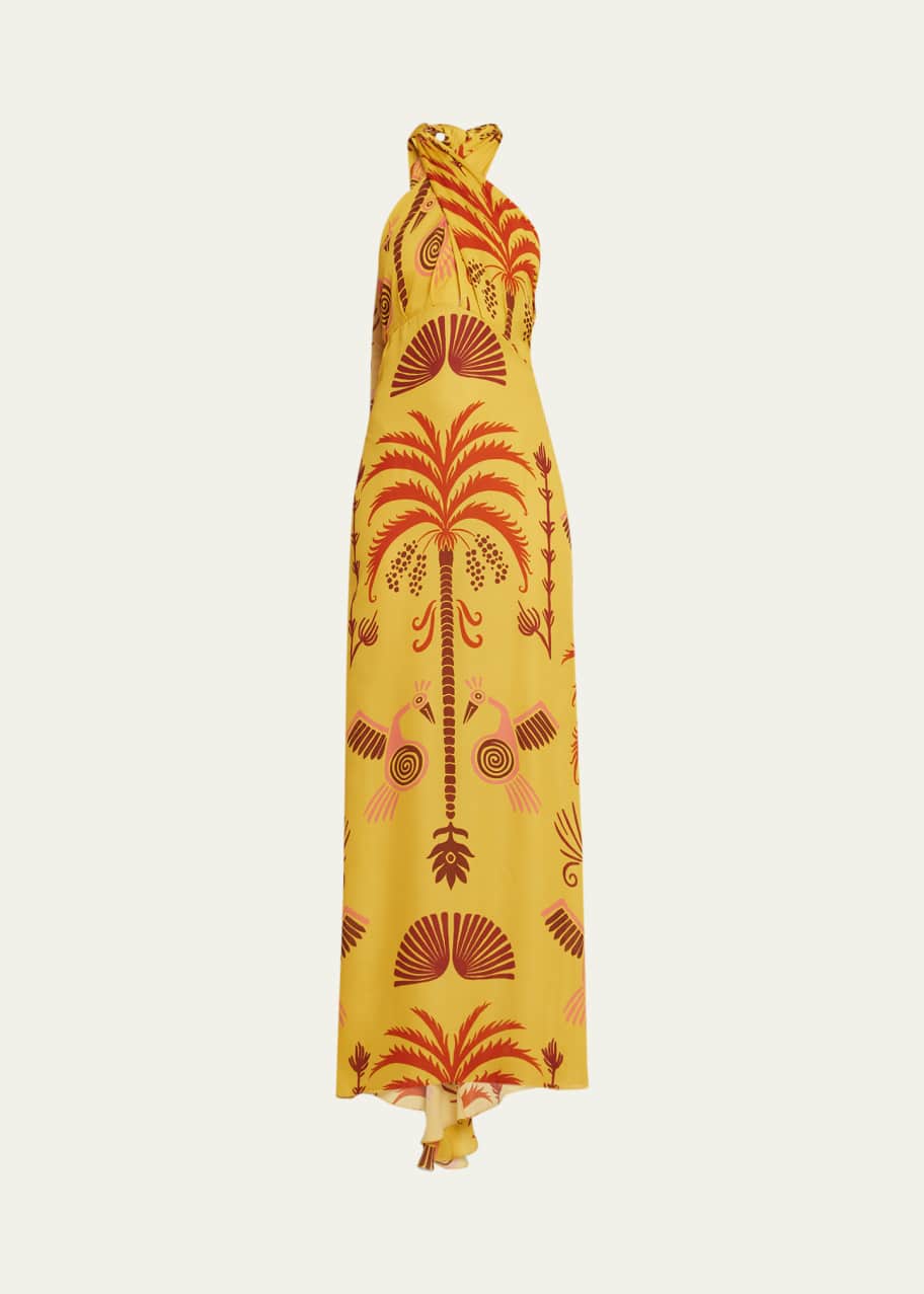 chinese dress ladies Mustard Maxi Dress With Crochet Trim And Lining