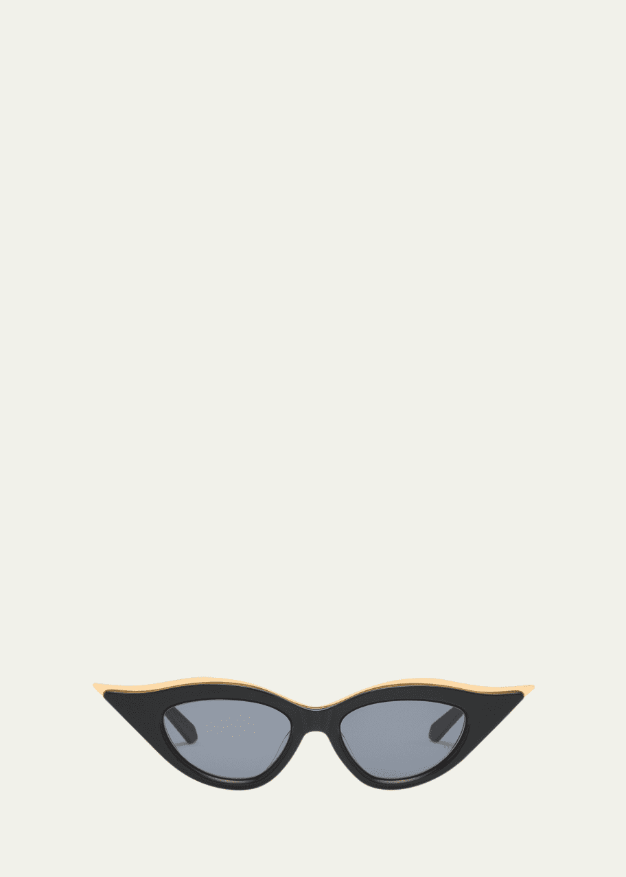 VALENTINO キャットアイサングラス Valentino Garavani V Goldcut II Acetate & Titanium Cat-Eye