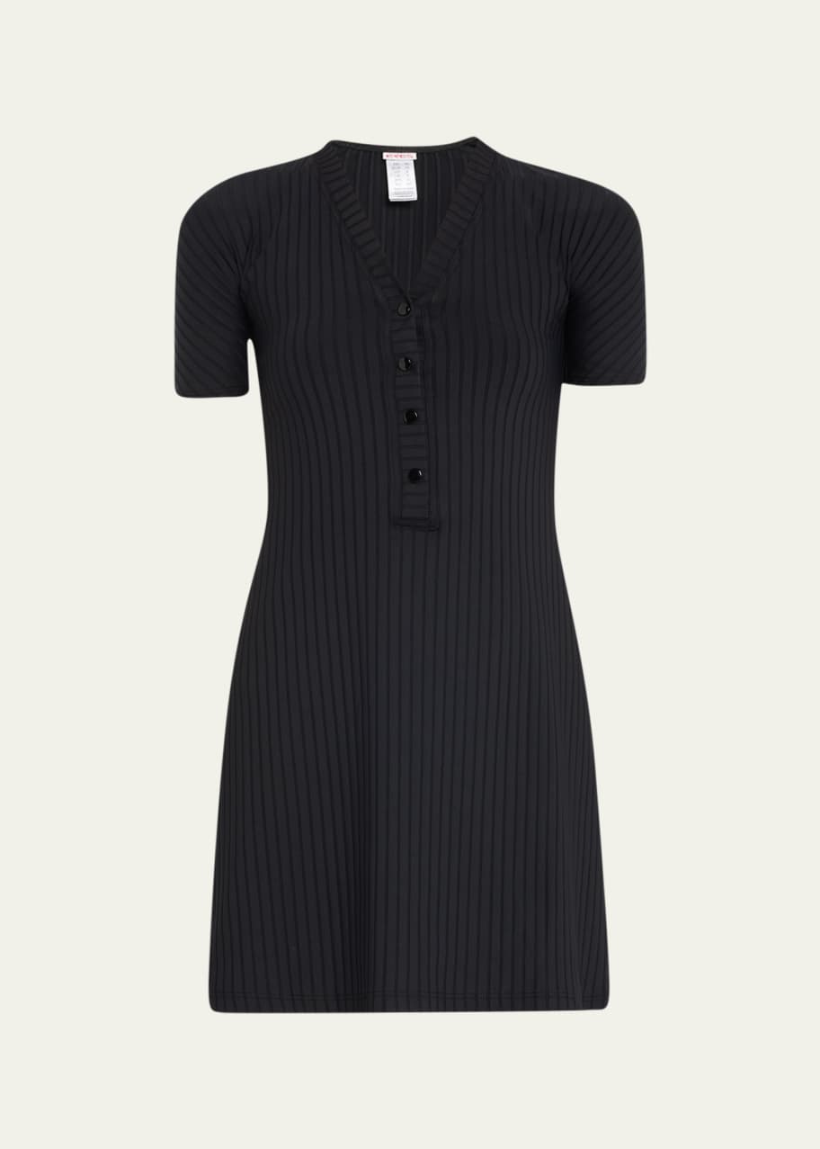 Image 1 of 1: Tonic Rib-Knit Mini Tennis Dress