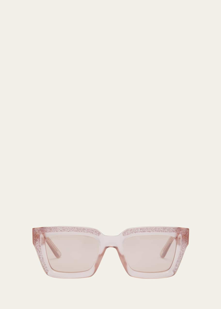 Image 1 of 1: Megs Crystal Panel Plastic Rectangle Sunglasses