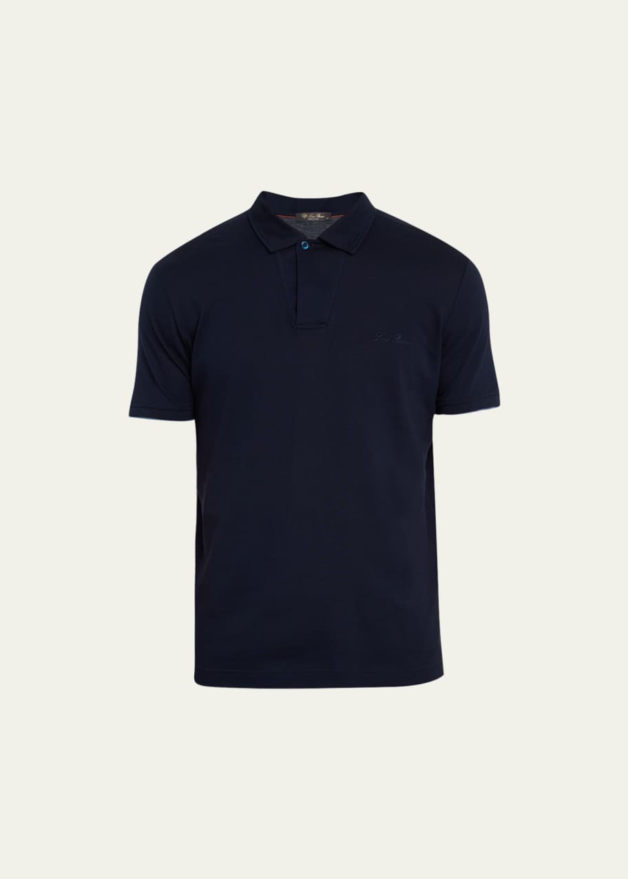 Loro Piana Men's V-Neck Polo Shirt - Bergdorf Goodman
