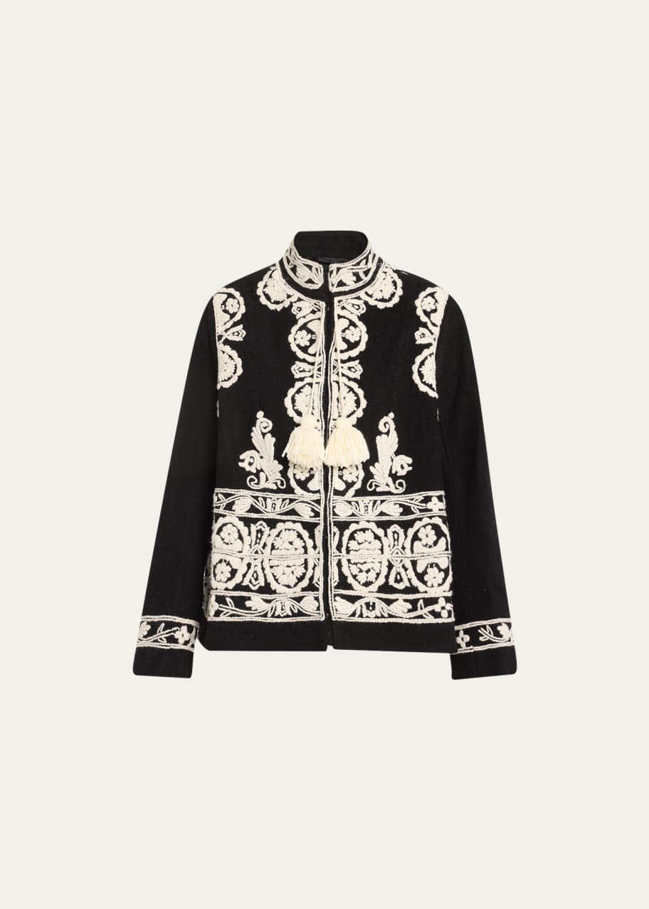 Image 1 of 1: Estate Tassel Embroidered Wool Jacket
