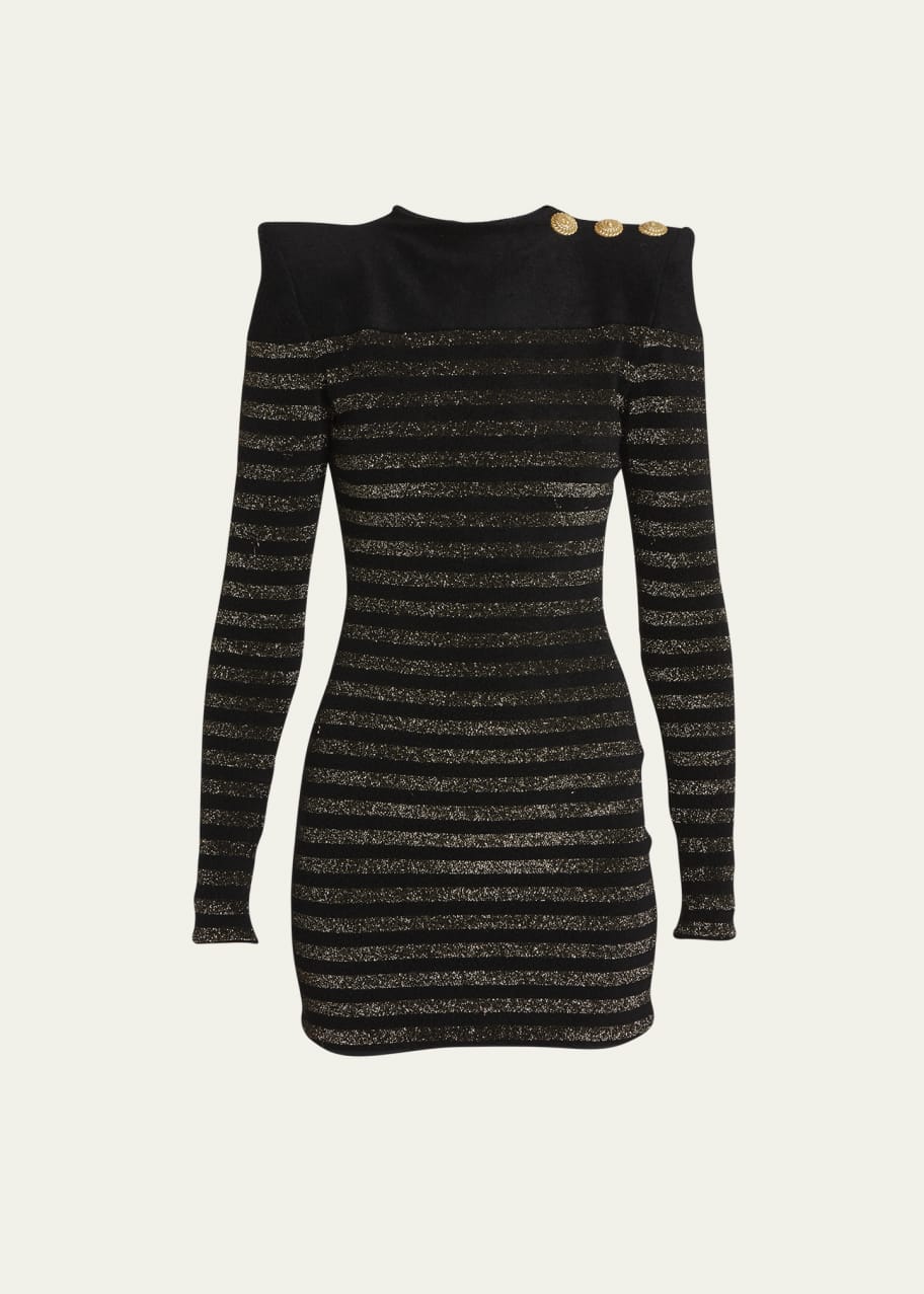 knee length dresses for ladies Balmain Metallic Flared Dress  Runway Catalog
