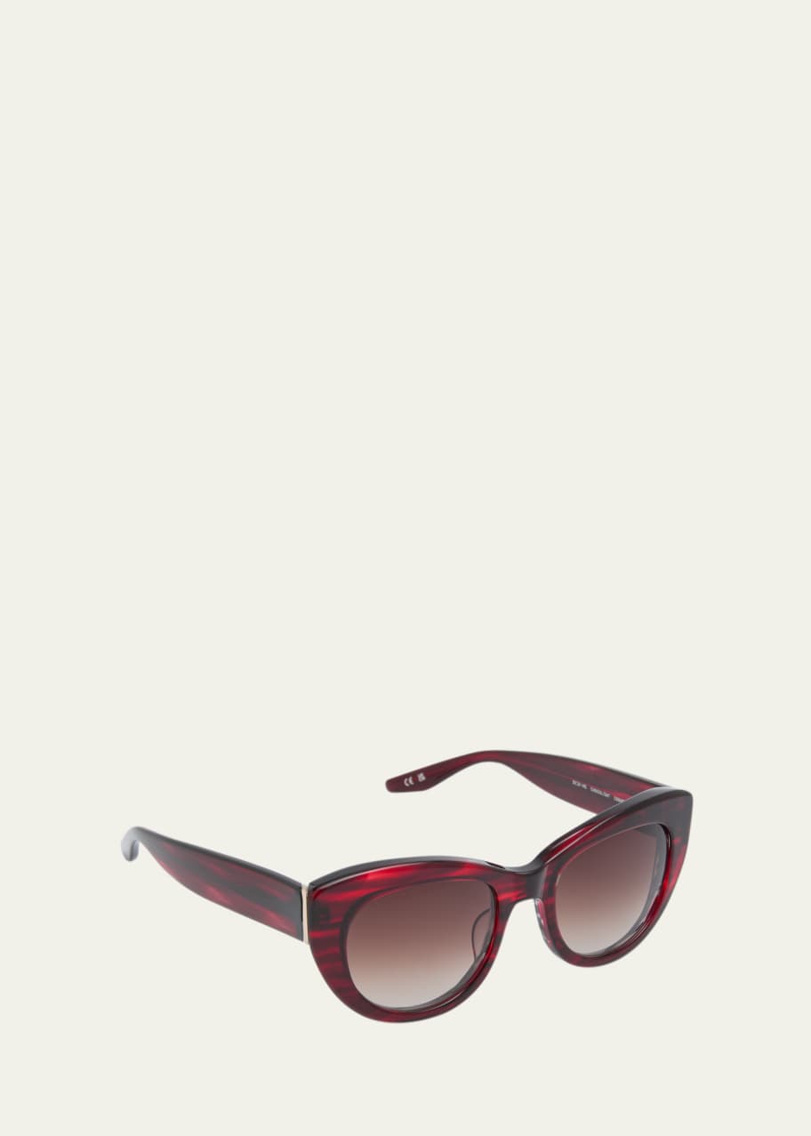 Image 1 of 1: Coquette Acetate & Titanium Cat-Eye Sunglasses
