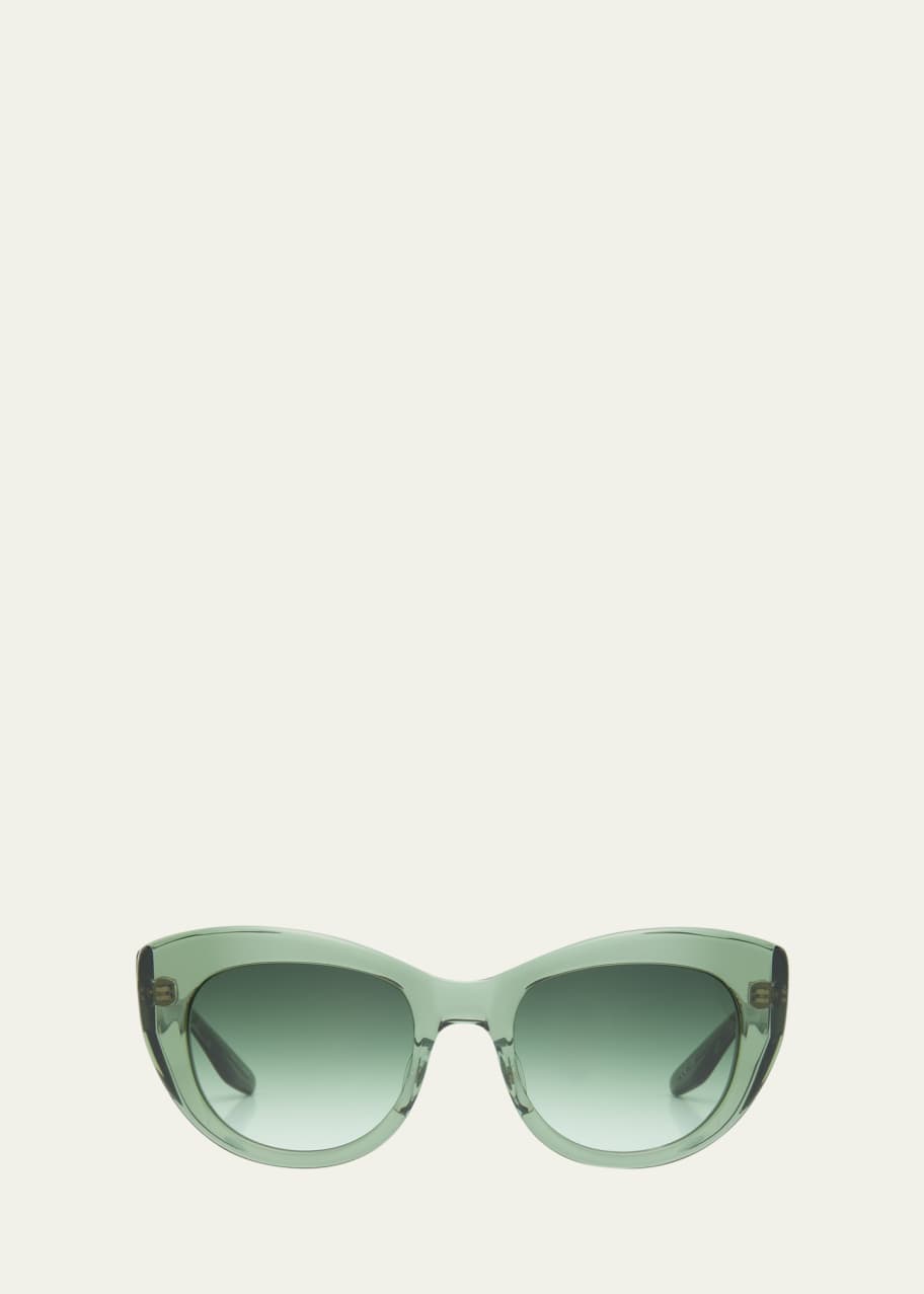 Image 1 of 1: Coquette Gradient Green Acetate Cat-Eye Sunglasses