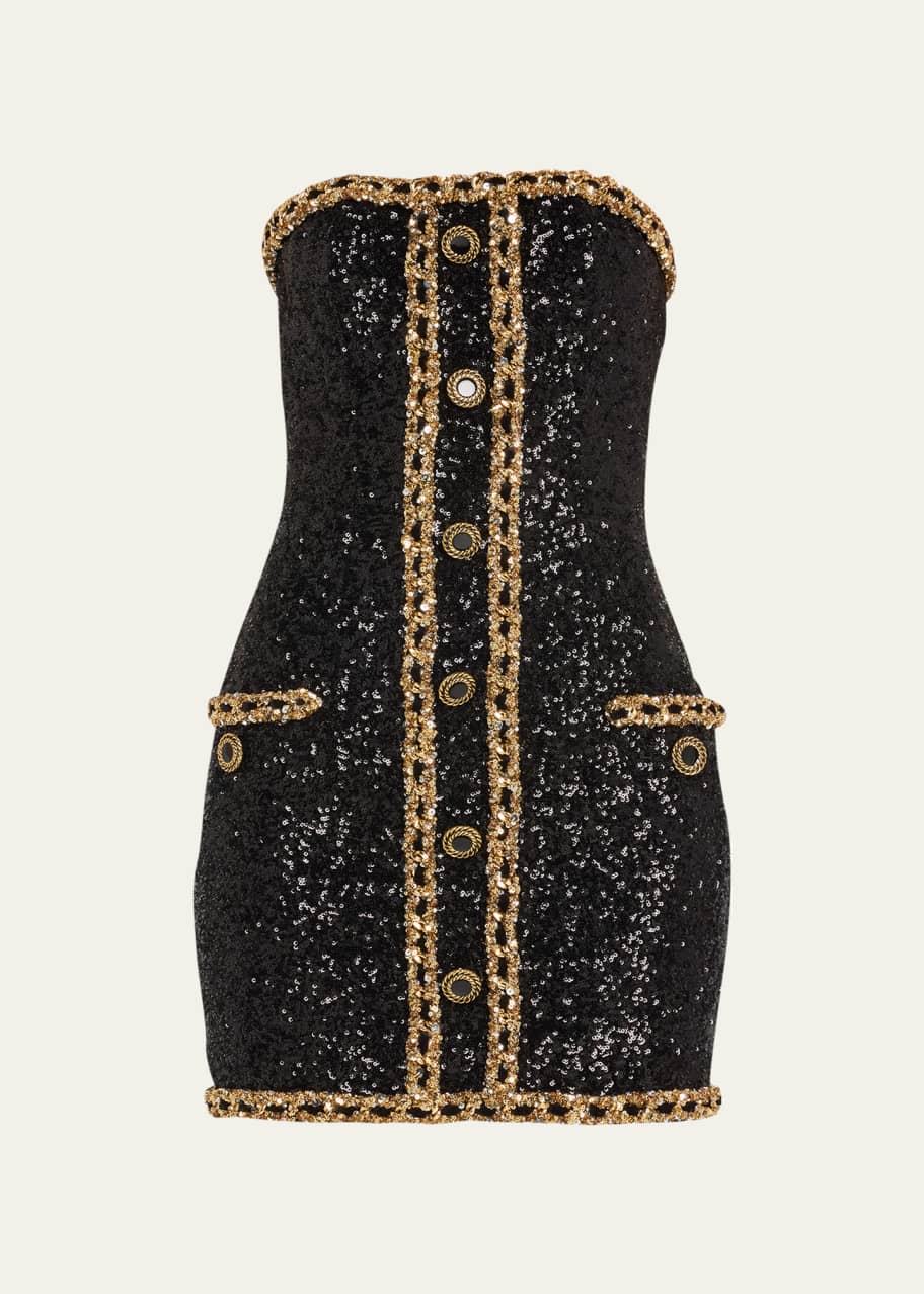 Balmain embroidered mini dress discount
