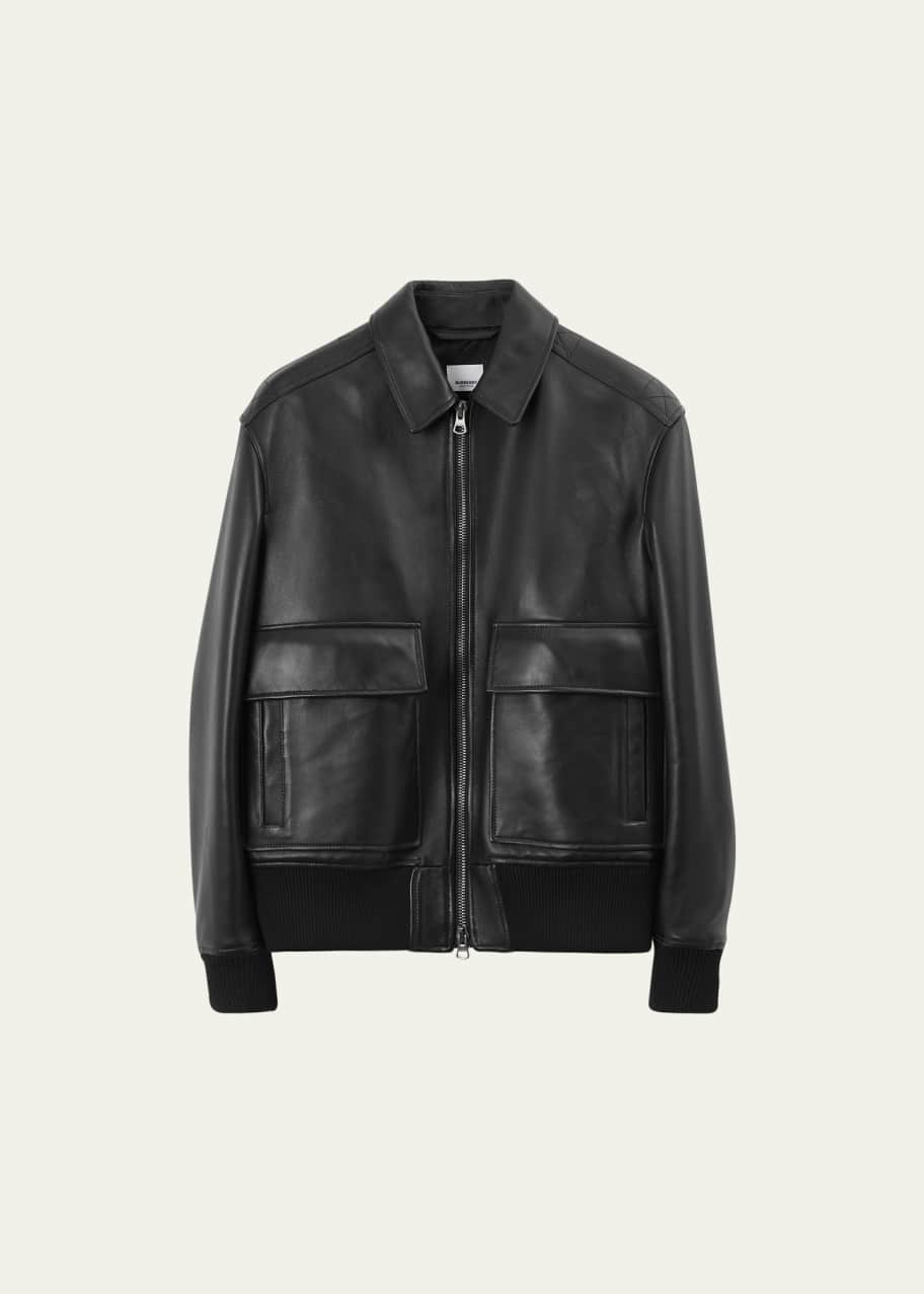 Burberry Men s Wivelsfield Leather Bomber Jacket Bergdorf Goodman