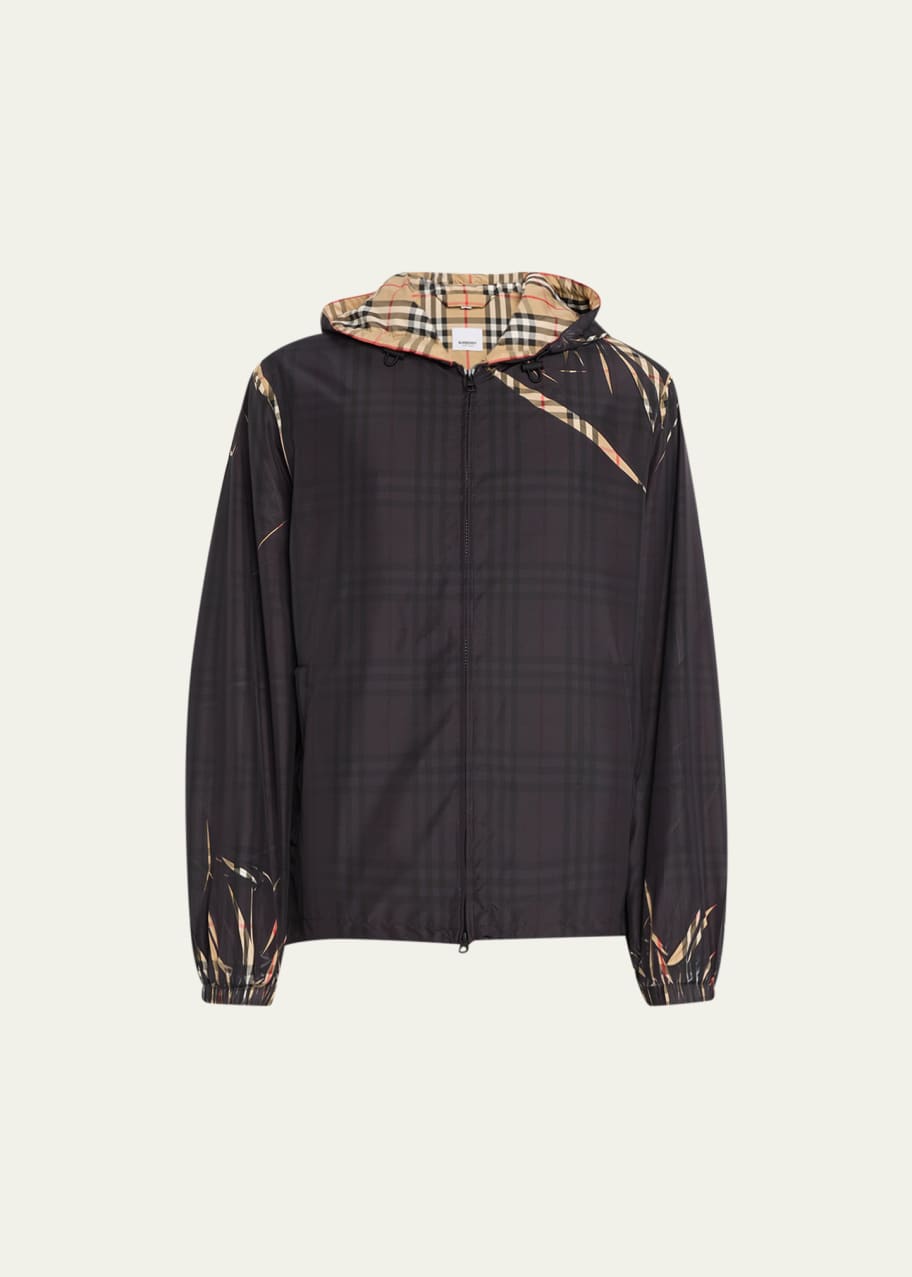 Burberry Men's Shredded Overprint Hooded Jacket - Bergdorf