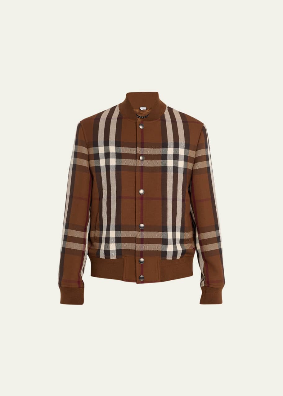 Burberry check bomber jacket hot sale
