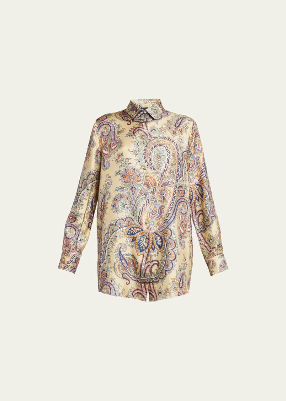 Etro Paisley Silk Button-Front Shirt - Bergdorf Goodman