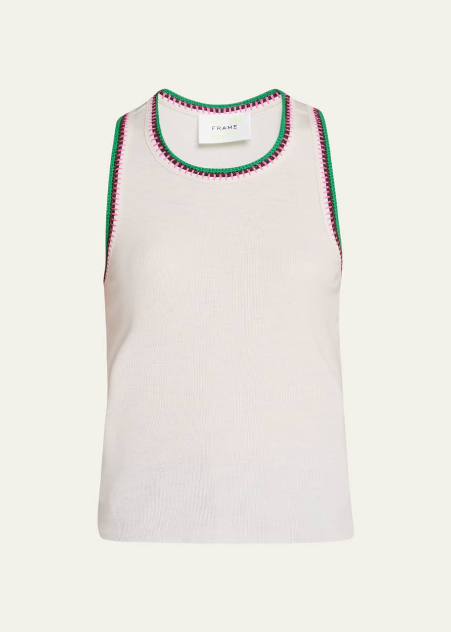 FRAME Crochet Trim Tank Top - Bergdorf Goodman