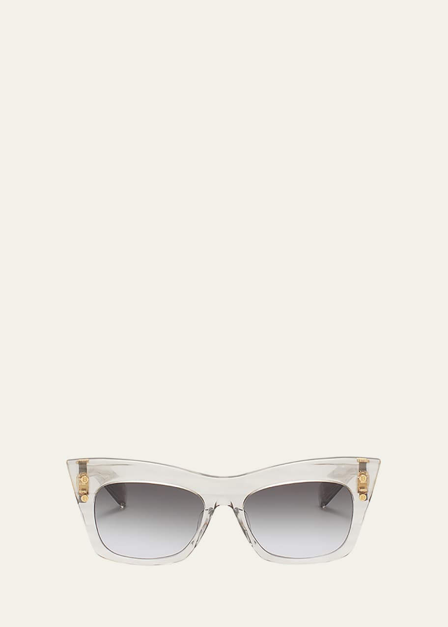 Image 1 of 1: BII Titanium & Acetate Cat-Eye Sunglasses