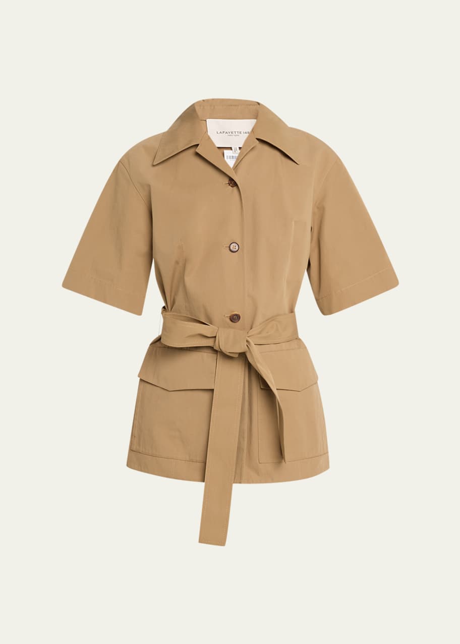 LAFAYETTE 148 Womens Belted Short Sleeve V Neck Knee Length Party Faux Wrap Dress