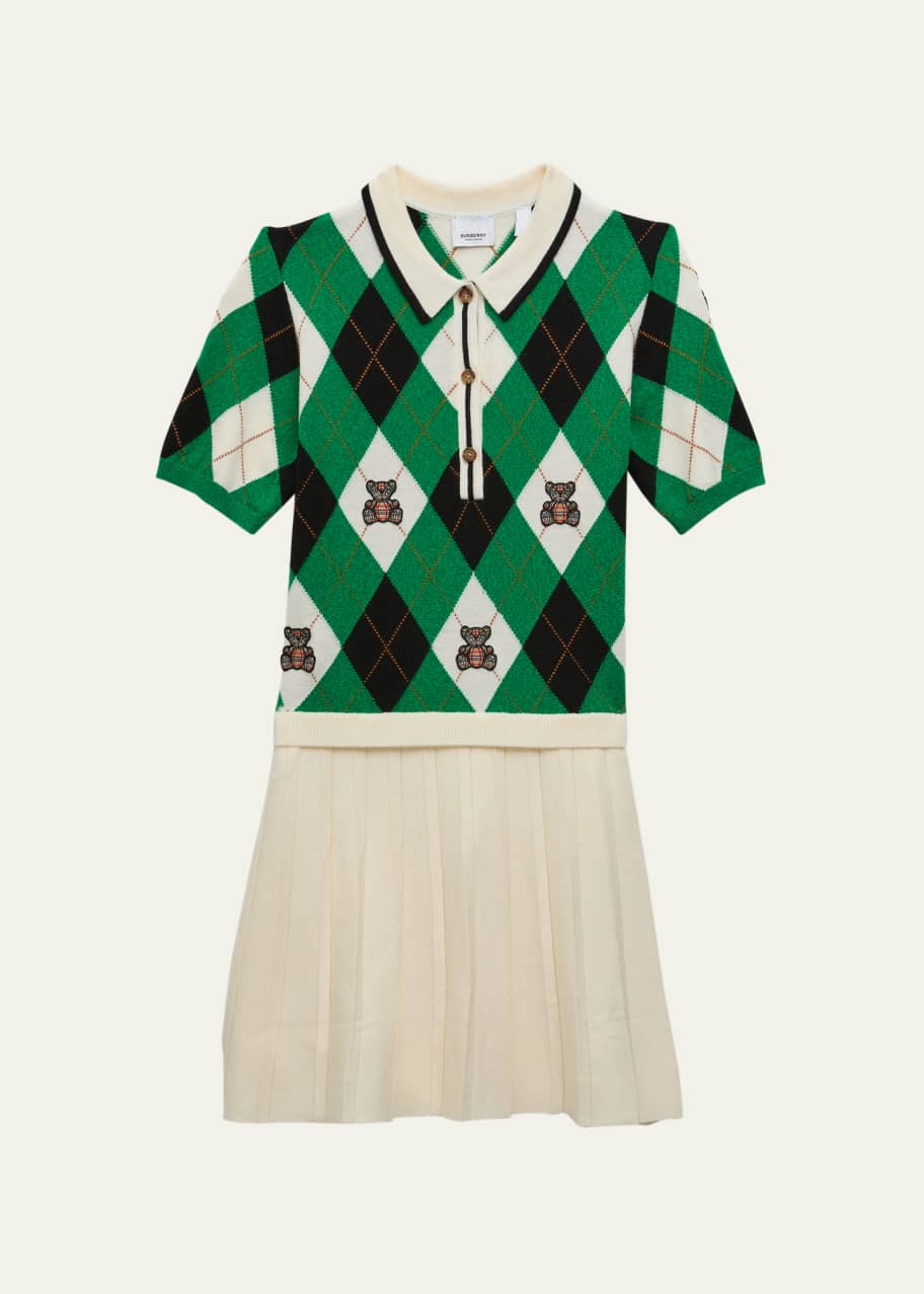 knit and satin dress Stripe Knit Top Satin Dress L main image 1