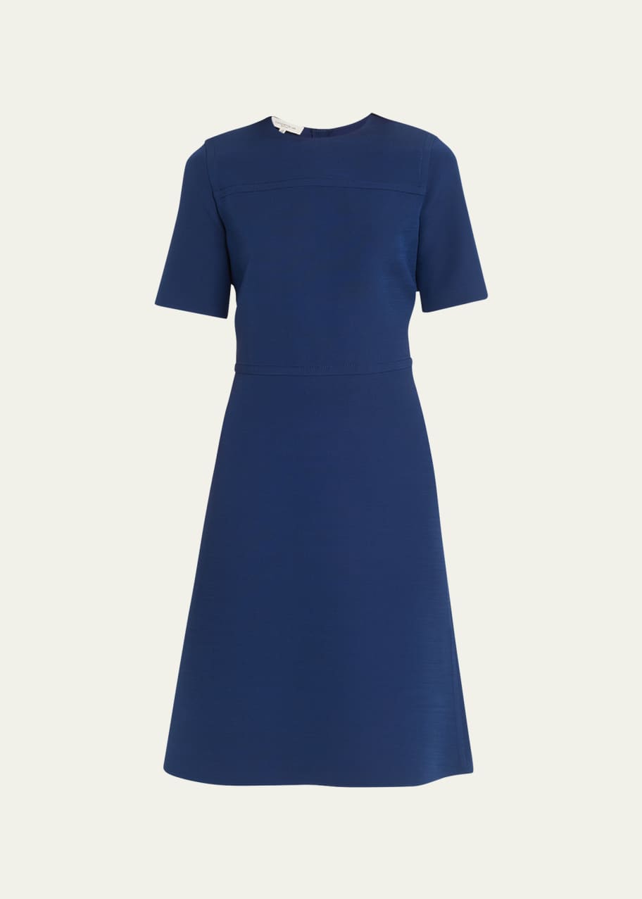 blue dress for baby girl winter wool long fit and flare warm dress for women 2232 – Xiaolizi main image 0