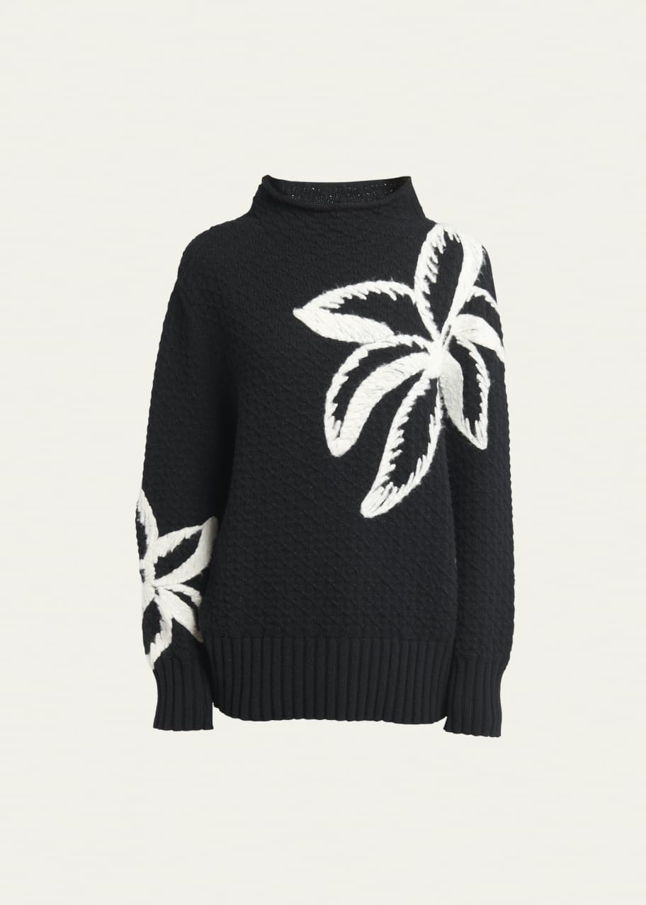 Floral-Embroidered Cashmere Sweater