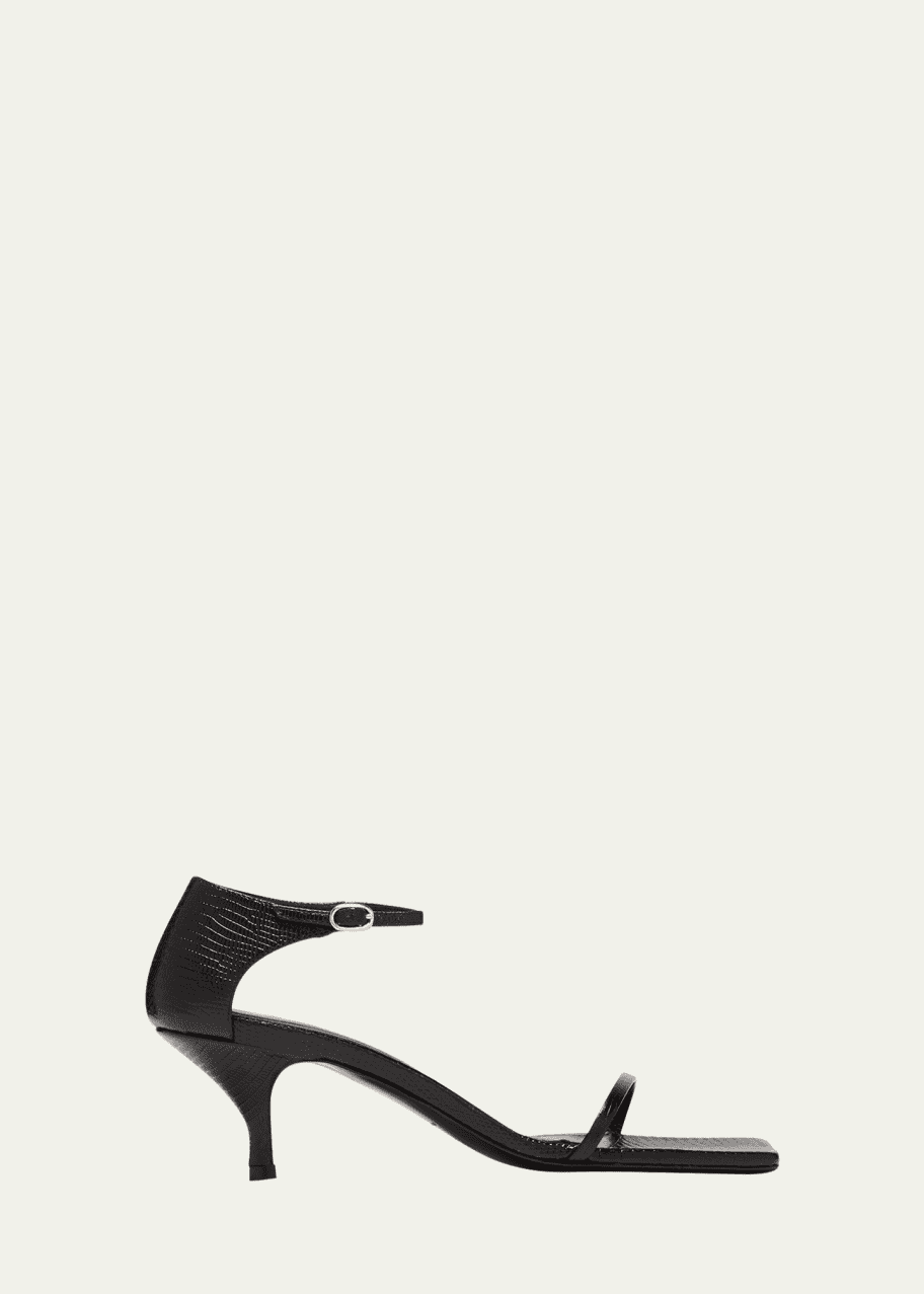 Toteme Lizard Embossed Ankle Strap Sandals Bergdorf Goodman