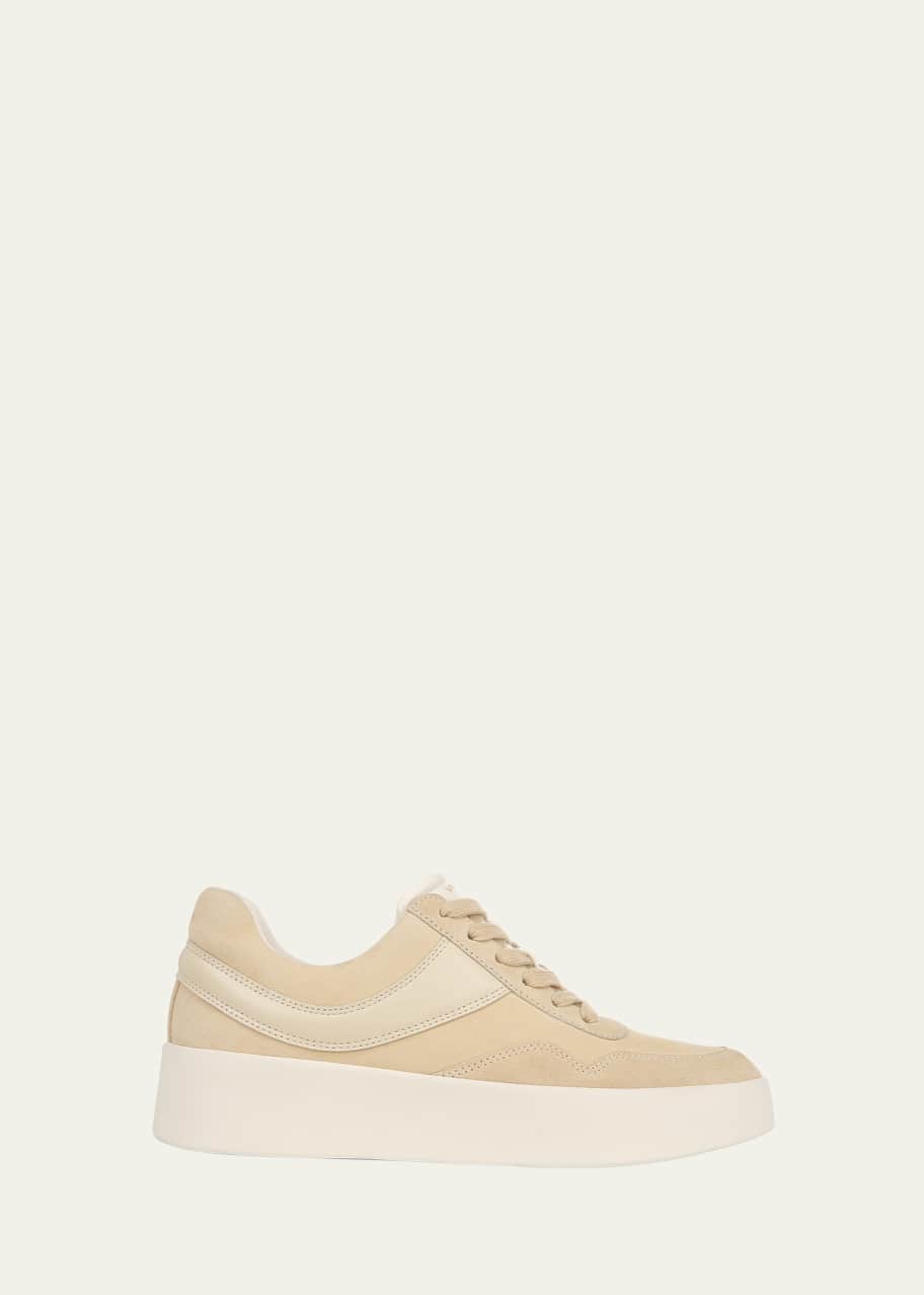 Warren Mixed Leather Court Sneakers