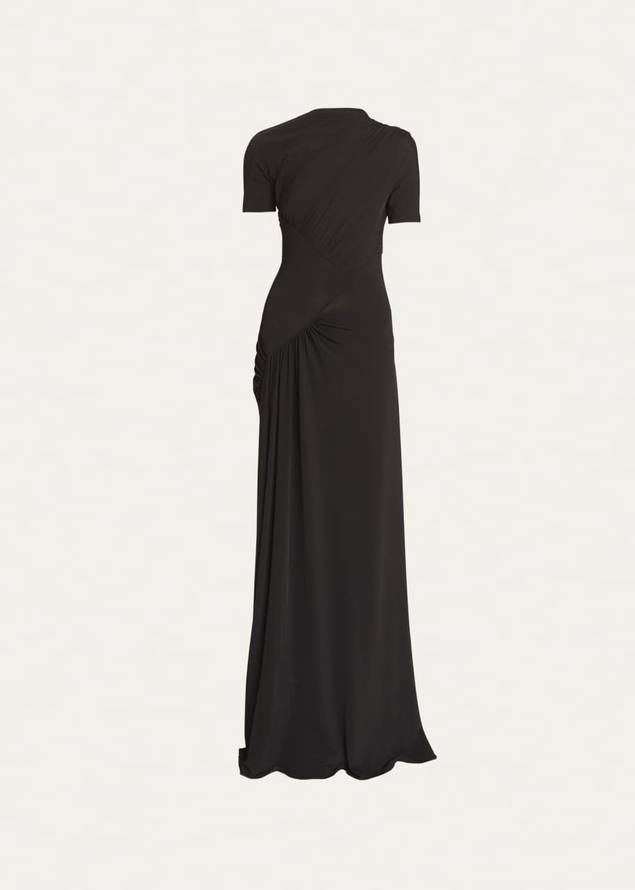 Givenchy Draped Jersey Gown with Sheer Inset Detail - Bergdorf Goodman