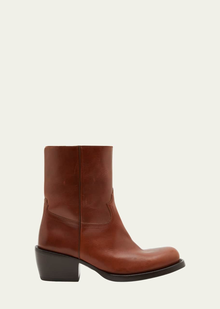 Dries Van Noten Men's Shearling-Lined Leather Western Boots
