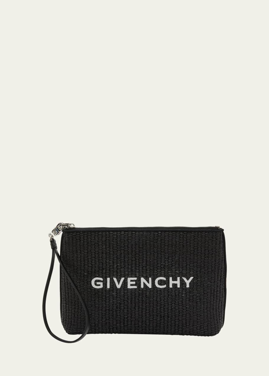 Givenchy Travel Zip Top Pouch in Raffia with Wristlet - Bergdorf